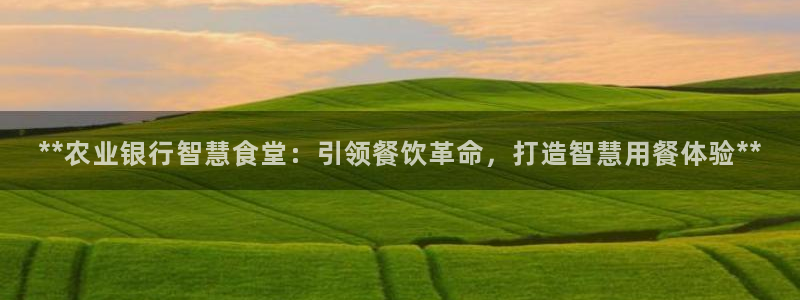 尊龙凯时人生就是搏技术实力：**农业银行智慧食堂：引领餐饮革